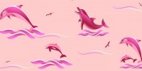 Дельфины (розовый)