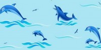 Дельфины (голубой)